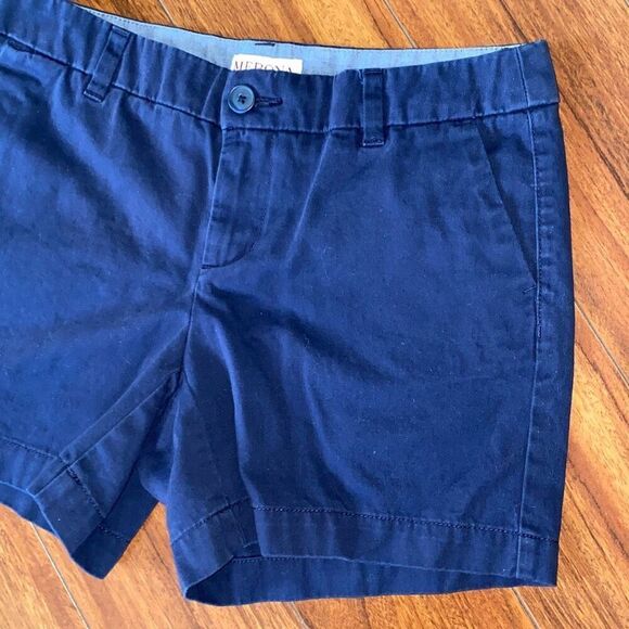 Merona navy blue cotton chino shorts size 2 - Picture 3 of 9